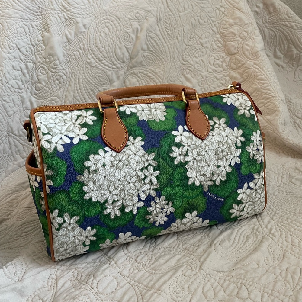 Dooney & Bourke Blue Green Floral Satchel - Picture 5 of 12